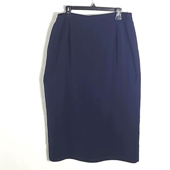 Terramina Dresses & Skirts - Terramina Collection NY Navy Blue Midi-Skirt, Size 14